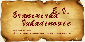 Branimirka Vukadinović vizit kartica